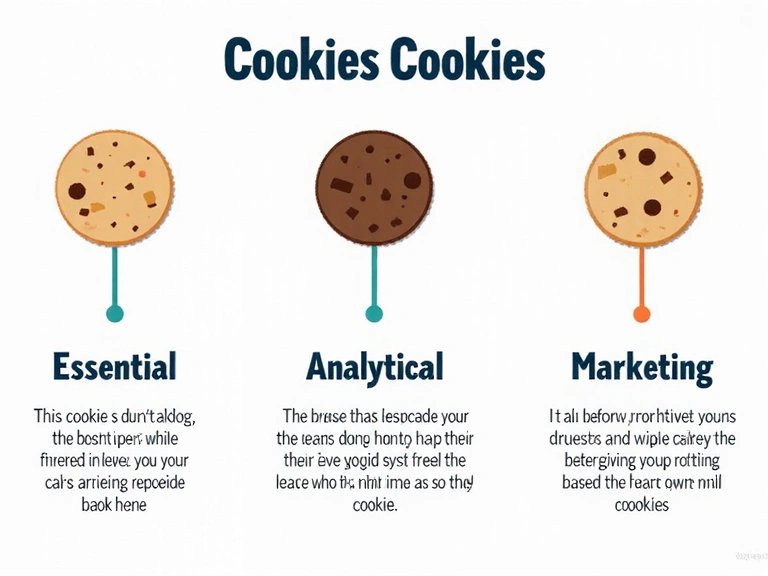Grafico che mostra diversi tipi di cookie e i loro scopi, come essenziali, analitici e pubblicitari.
